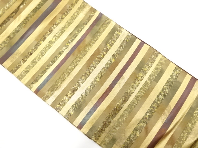 引箔横段模様織出し袋帯